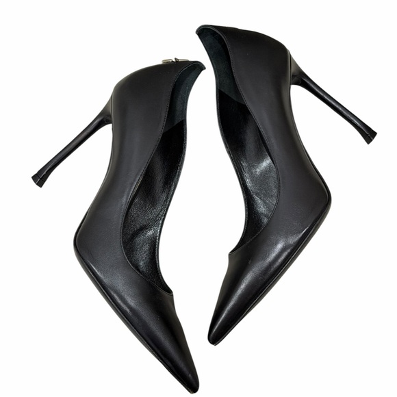 Authentic Christian Dior Dior Nova Pumps Black Leather Star Heel 37.5 10cm Heels - Picture 6 of 12